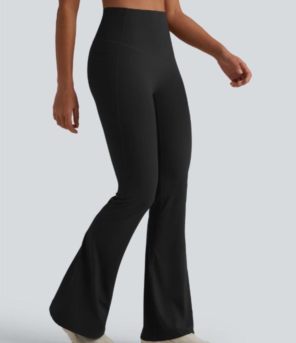 Halara UltraSculpt High Waisted Tummy Control Flare Yoga Leggings Black Size M